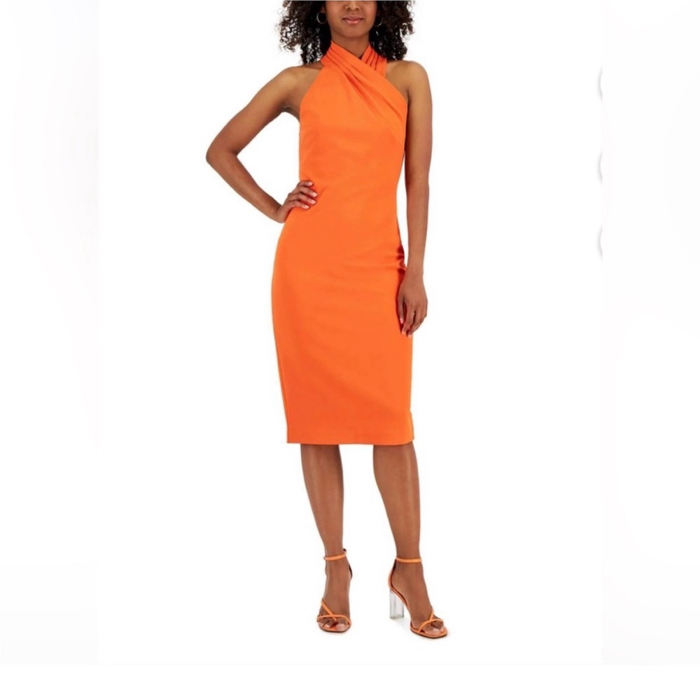 Rachel Roy Tangerine 🍊 Halter Sheath Dress